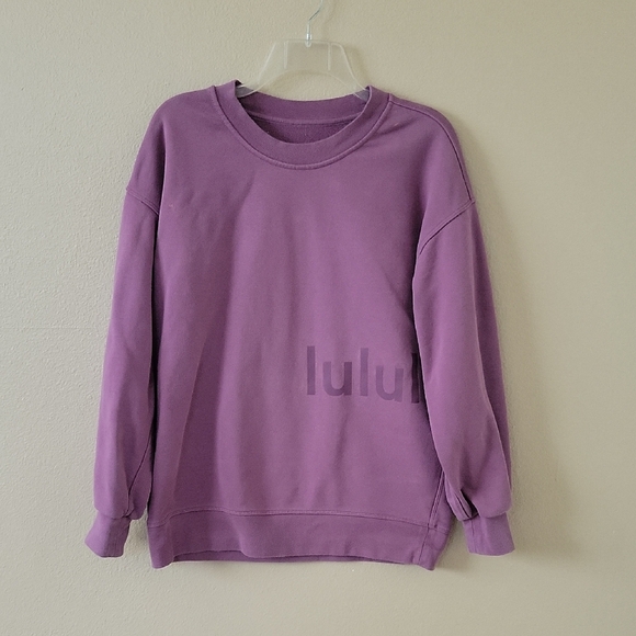 Lululemon Womens Purple Perfectly Oversized Cropped Crewneck Lounge Casual - Picture 1 of 8
